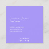 Yoga Trainer Coach Logo Patel Blau Quadratische Visitenkarte (Rückseite)