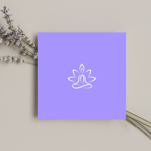 Yoga Trainer Coach Logo Patel Blau Quadratische Visitenkarte