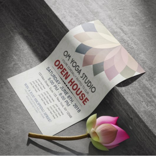 YOGA-Trainer Studio Open House Lotus-Mandala Flyer