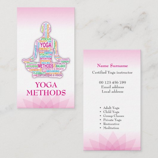YOGA-Trainer Visitenkarte (Vorne/Hinten)