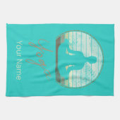 Yoga Training Vintag Design Meditation oder Pilate Geschirrtuch (Horizontal)