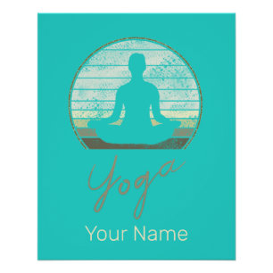 Yoga-Training Vintage-Design Meditation oder Pilat Poster