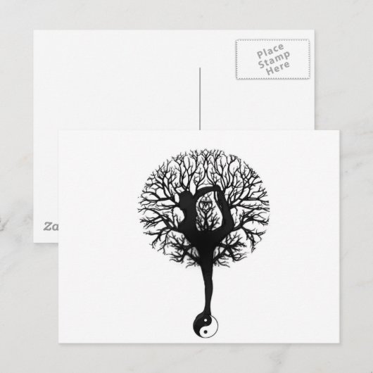 Yoga Tree Balance Postkarte (Vorne/Hinten)