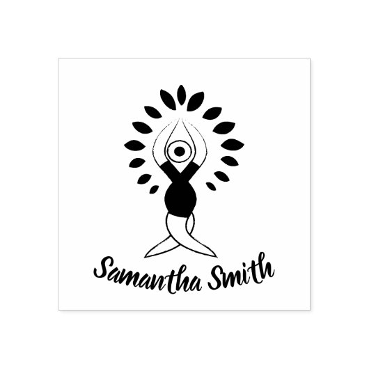 Yoga Tree Gummistempel (Prägung)