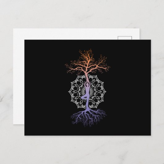 Yoga Tree Mandala Nirvana Meditation Zen Asana Gif Postkarte (Vorne/Hinten)