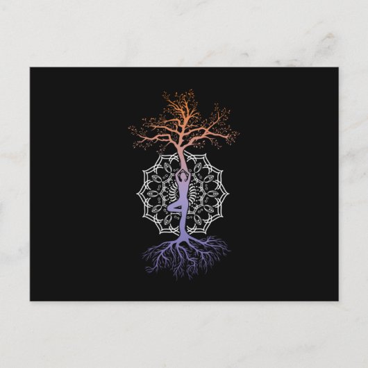 Yoga Tree Mandala Nirvana Meditation Zen Asana Gif Postkarte (Vorderseite)