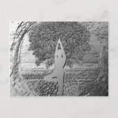 Yoga Tree of Life in Chrome Postkarte (Vorderseite)