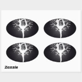 Yoga Tree Ovaler Aufkleber (Blatt)