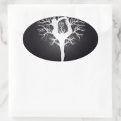 Yoga Tree Ovaler Aufkleber (Tasche)