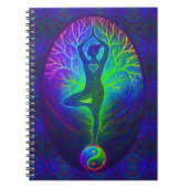 Yoga Tree Peace Rainbow Notizblock (Vorderseite)