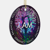 Yoga Tree Peace Rainbow Positive Affirmative Keramik Ornament (Rechts)