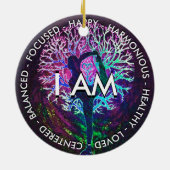 Yoga Tree Peace Rainbow Positive Affirmative Keramik Ornament (Hinten)