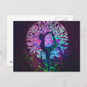 Yoga Tree Peace Rainbow Postkarte (Vorne/Hinten)