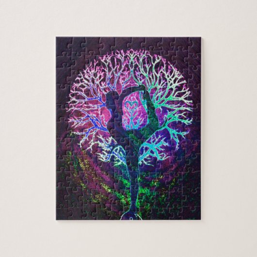 Yoga Tree Peace Rainbow Puzzle (Vertikal)