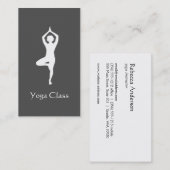 Yoga Tree Pose (grau) Visitenkarte (Vorne/Hinten)