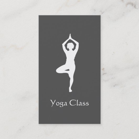 Yoga Tree Pose (grau) Visitenkarte (Vorderseite)