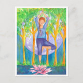 Yoga Tree Pose Lotus Blume Postkarte (Vorderseite)