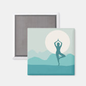 Yoga Tree Pose Magnet (Vorderseite/Rückseite)