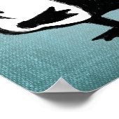 Yoga Tree Pose Penguin Motivierend Blue Poster (Ecke)