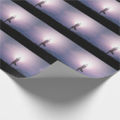 Yoga Tree Pose Vrksasana Black Lila Geschenkpapier (Ecke)