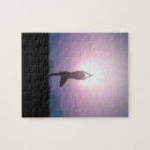 Yoga Tree Pose Vrksasana Black Lila Puzzle (Horizontal)