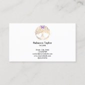 Yoga trendy Life Coach Baum Landschaftsbusi Visitenkarte (Rückseite)