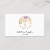 Yoga trendy Life Coach Baum Landschaftsbusi Visitenkarte (Vorderseite)