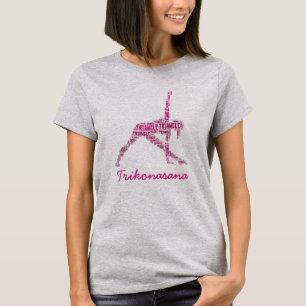 Yoga Triangle Pose Trikonasana in rosa Farbtönen T-Shirt