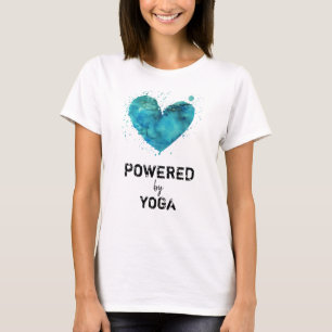 *~* Yoga Türkis Blaues Wasserfarbenherz T-Shirt