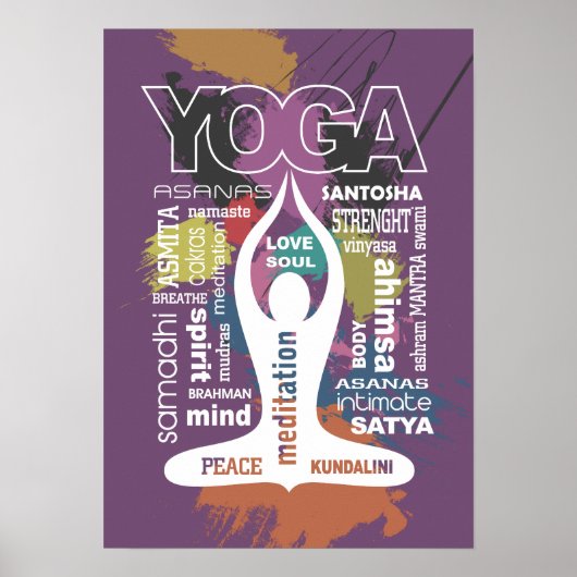 Yoga Typografie Poster (Vorne)