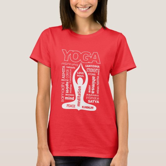 Yoga Typografie T-Shirt (Vorderseite)