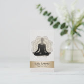Yoga-u. Meditations-Lehrer-Vintager LotosMandala Visitenkarte (Stehend Vorderseite)