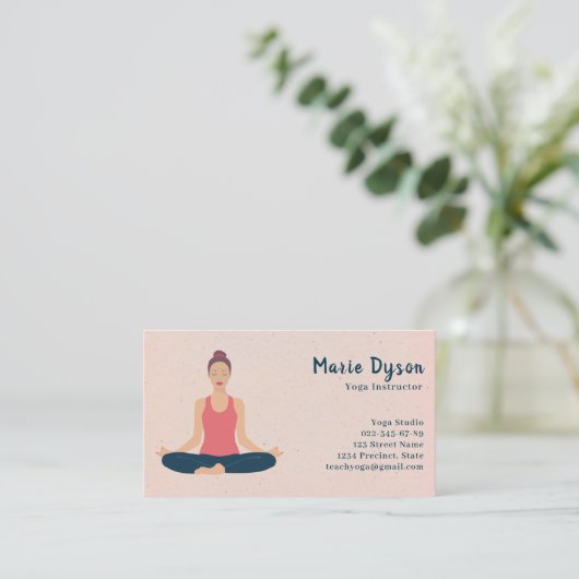 Yoga u. Pilates Lehrer/Gesundheit u. Fitness Visitenkarte (Stehend Vorderseite)