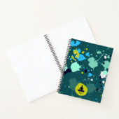 Yoga-Übungsmerkmal für den coolen grünen Spritzer Notizblock (Innenseite)