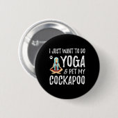 Yoga und Apoo-Hund als lustige Geschenkidee für Hu Button (Vorne & Hinten)