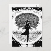 Yoga und Baum des Lebens Postkarte (Vorne/Hinten)