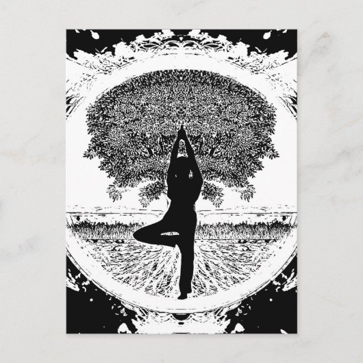 Yoga und Baum des Lebens Postkarte (Vorderseite)