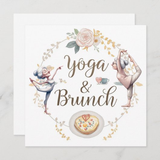 Yoga und Brunch Einladung (Vorne/Hinten)