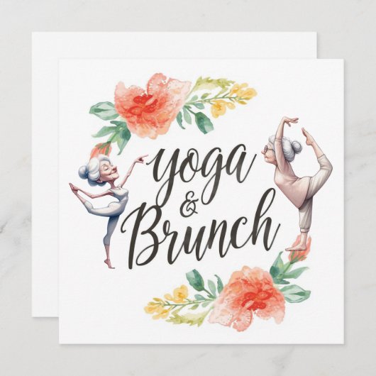 Yoga und Brunch Einladung (Vorne/Hinten)