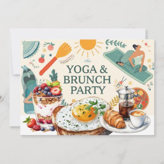Yoga- und Brunch-Party Einladung (Vorderseite)