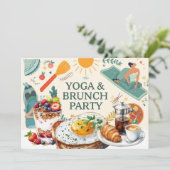 Yoga- und Brunch-Party Einladung (Stehend Vorderseite)