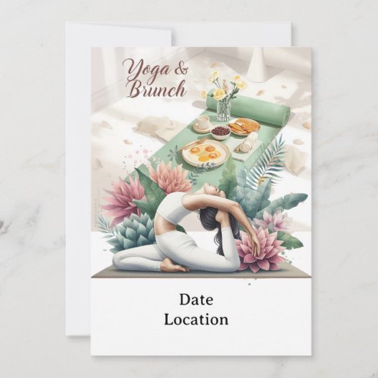 Yoga- und Brunch-Party Einladung (Vorderseite)