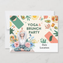 Yoga- und Brunch-Party Einladung