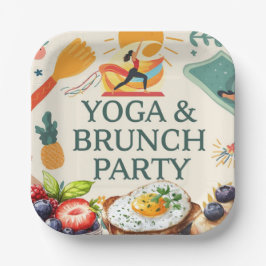 Yoga- und Brunch-Party Pappteller