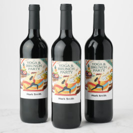 Yoga- und Brunch-Party Weinetikett