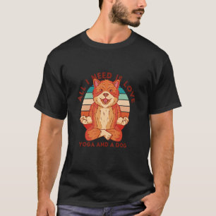 Yoga und Hund Sukhasana Pose T-Shirt