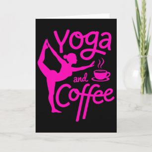 Yoga und Kaffee Achtsame Morgenübung Entspannung Karte
