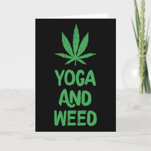 Yoga und Marihuana-Blatt Lustiges Workout Fitnesss Karte