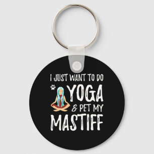 Yoga und Mastiff für lustige Geschenkidee für Hund Schlüsselanhänger