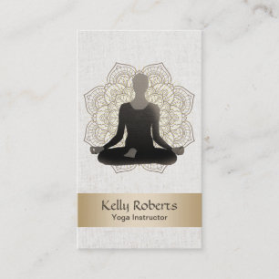 Yoga- und Meditationslehrer Vintage-Lotus-Mandala Visitenkarte